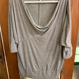 Kismet Gray Drape Neck Top